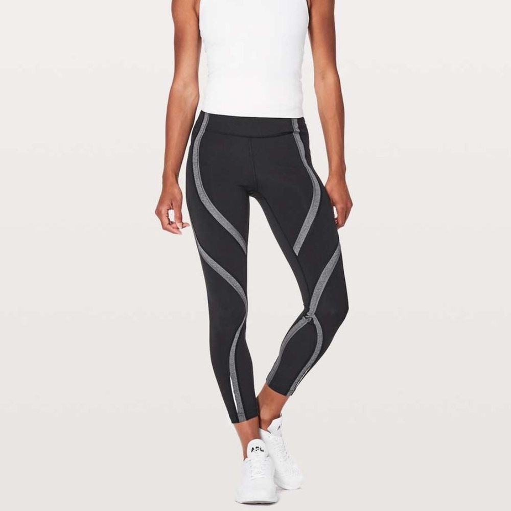 lululemon athletica Black and Gray Leggings